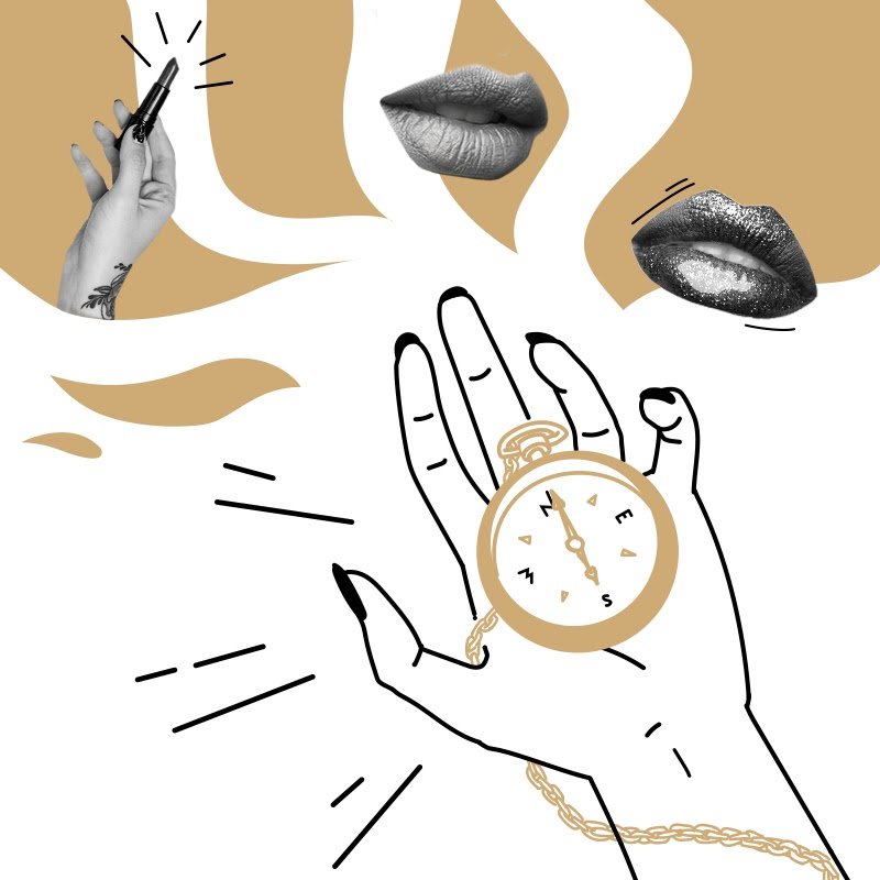 Graphic beauty industry during a recession. 